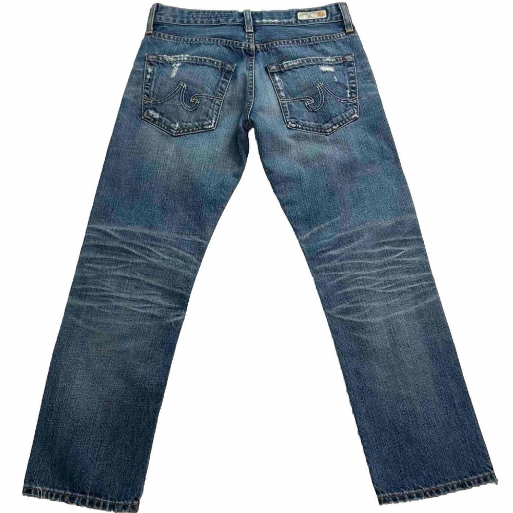 AG Adriano Goldschmied Ex Boyfriend Crop Distressed Jeans Women’s 24 R Mid Rise - Picture 2 of 12